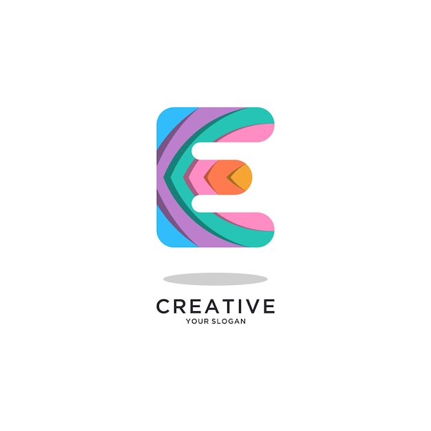 Modern letter e logo design