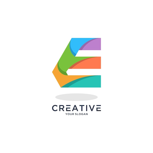 Modern letter e logo design