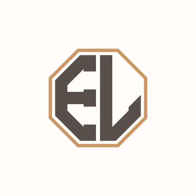 Vector modern letter el logo for corporate business brand identity creative el logo design