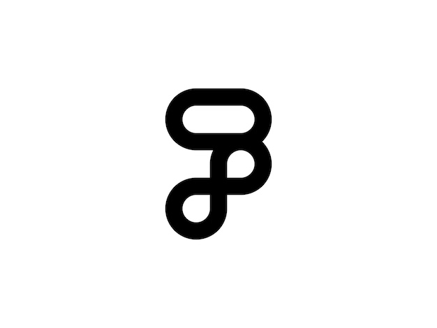 modern letter F with infinity loop symbol logo design