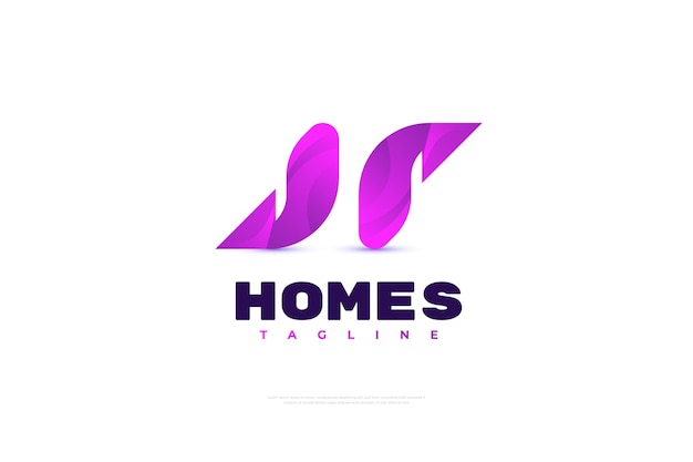 Modern Letter H Logo Design with Arrow Shape Initial H Logo Icon in Purple Gradient Style