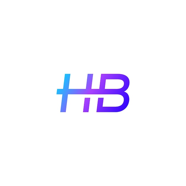 Modern letter HB logo with minimalist concept