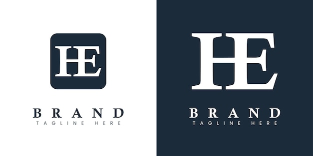 Modern Letter HE Logo suitable for any business or identity with HE or EH initials