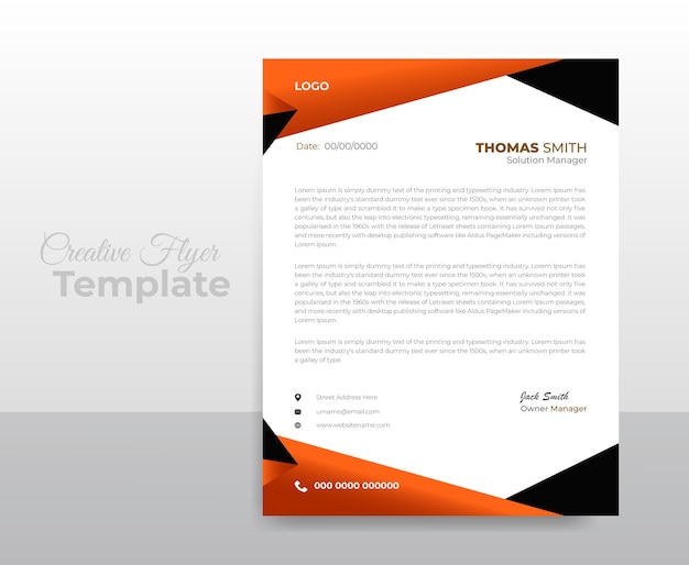 Modern Letter Head Design Template