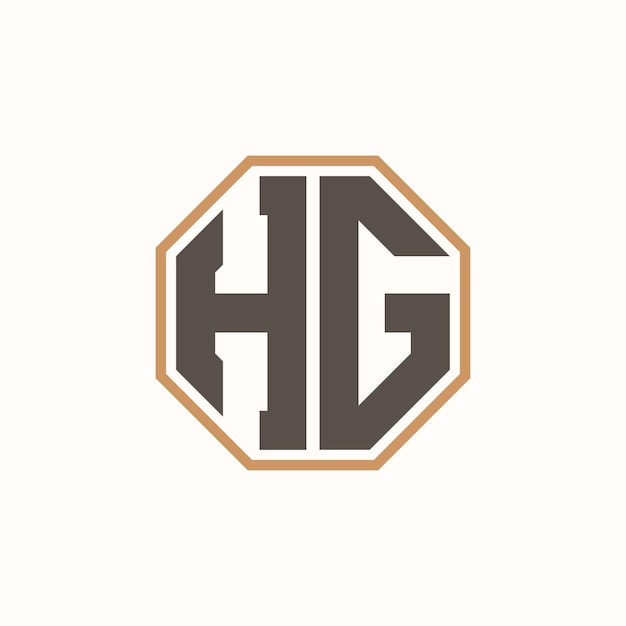 Vector modern letter hg logo for corporate business brand identity creative hg logo design