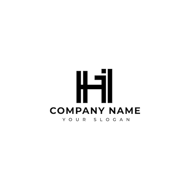 Modern Letter hi logo vector design template