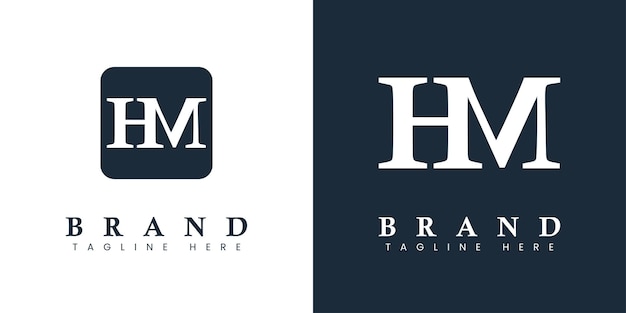 Modern Letter HM Logo suitable for any business or identity with HM or MH initials