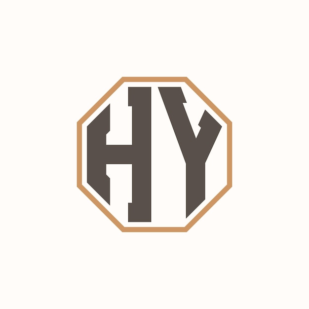 Vector modern letter hy logo for corporate business brand identity creative hy logo design