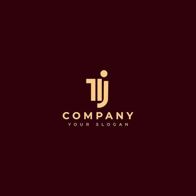 Modern Letter ij logo vector design template