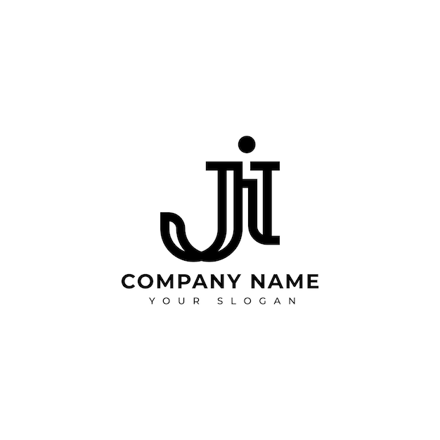 Modern Letter ji logo vector design template