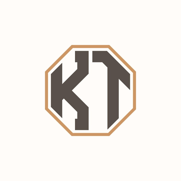 Vector modern letter kt logo for corporate business brand identity creative kt logo design