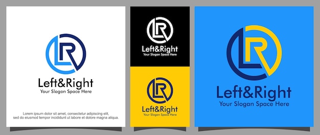 Modern letter L and R logo template