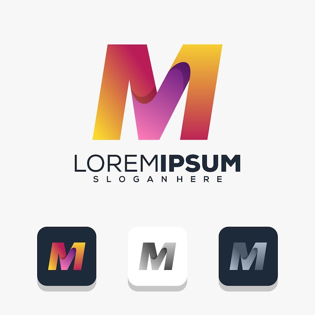 Modern letter m logo design