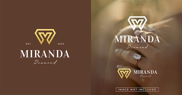 Modern letter M monogram style logo design template