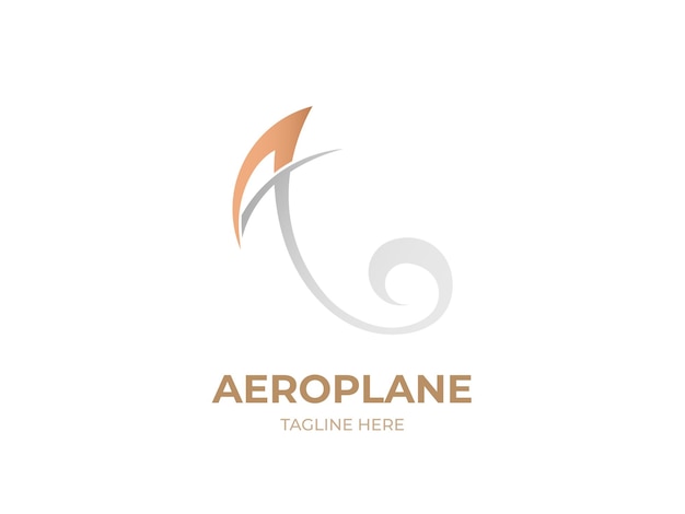 Modern A Letter mark Aircraft Colorful Trendy Logo Design