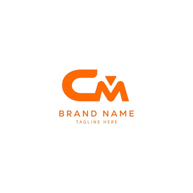 modern letter mark c m logo design template