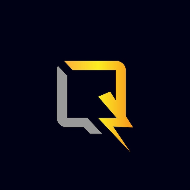 Modern letter Q thunder logo illustration design