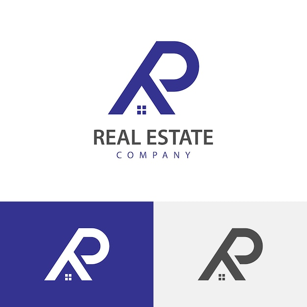 Modern letter R P vector logo design for real estate construction home real estate building property logo symbol