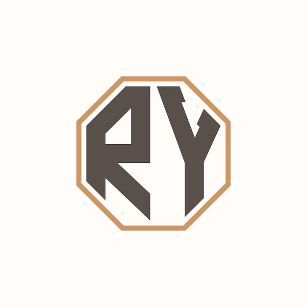 Vector modern letter ry logo for corporate business brand identity creative ry logo design