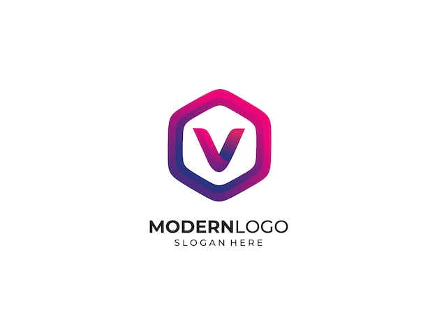 Modern letter V logo design template