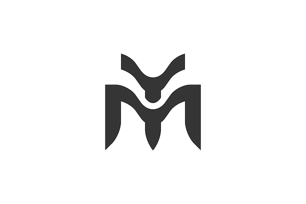 Modern letter YM or MY logo vector design