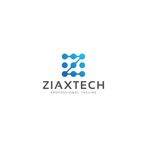 Modern letter z tech technology logo with connecting dots