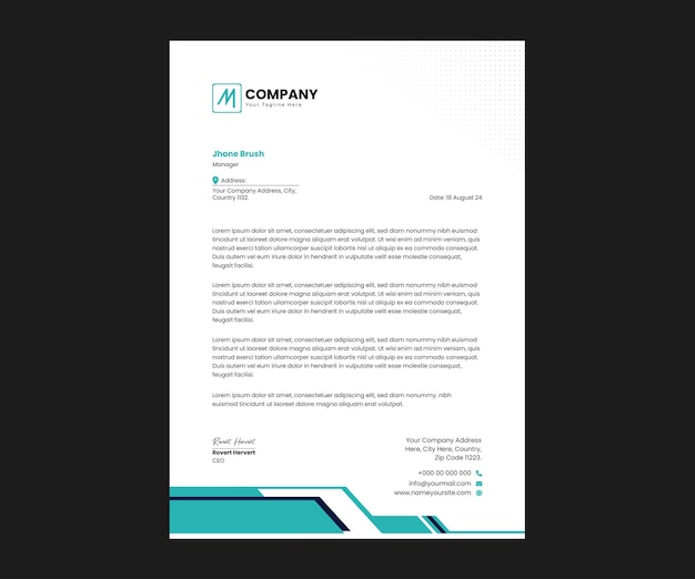 Modern letterhead design Premium Template