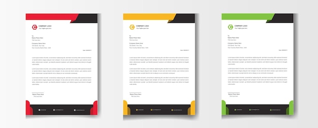 Modern letterhead design set of three