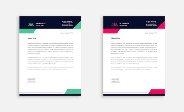 Modern letterhead design template