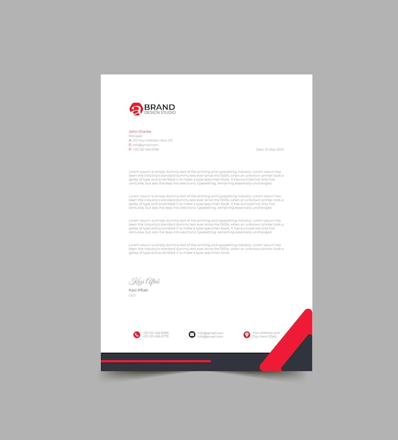 Modern Letterhead Pad Design template