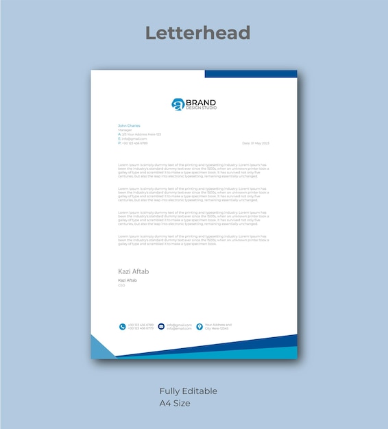 Modern Letterhead Pad Template Design