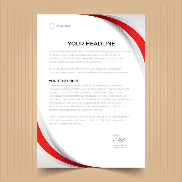 Modern letterhead template in flat style