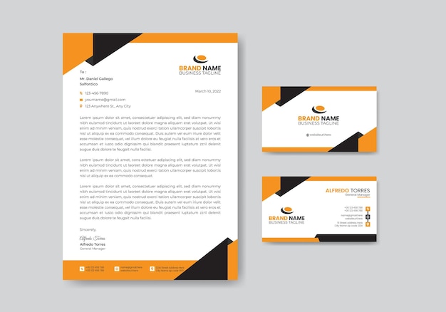 Modern Letterhead template with business card