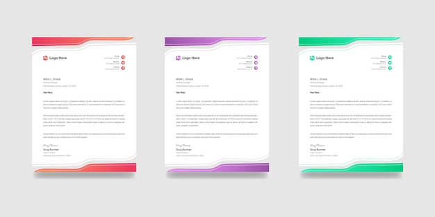 Modern letterhead template for your business vector