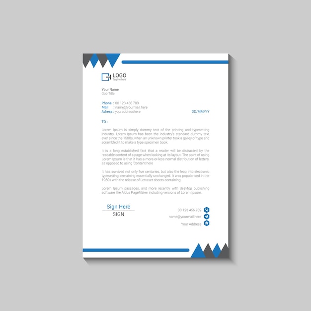 Modern letterhead template