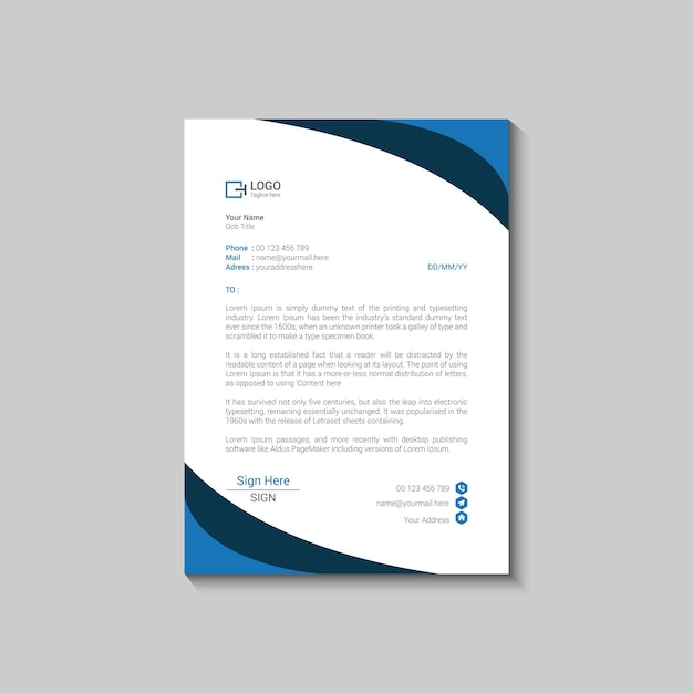 Modern letterhead template