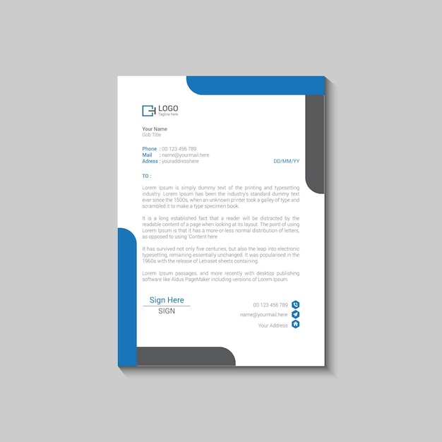 Modern letterhead template