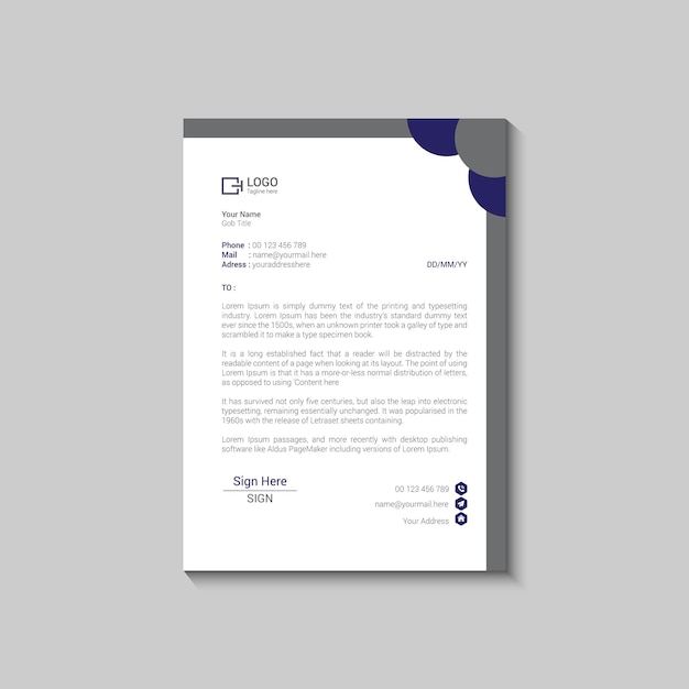 Modern letterhead template