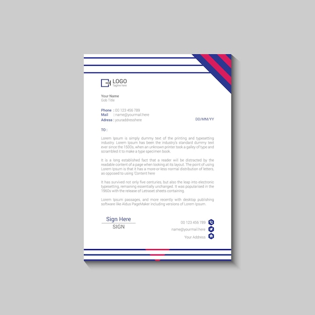 Modern letterhead template