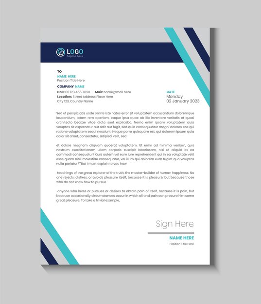 Modern letterhead template