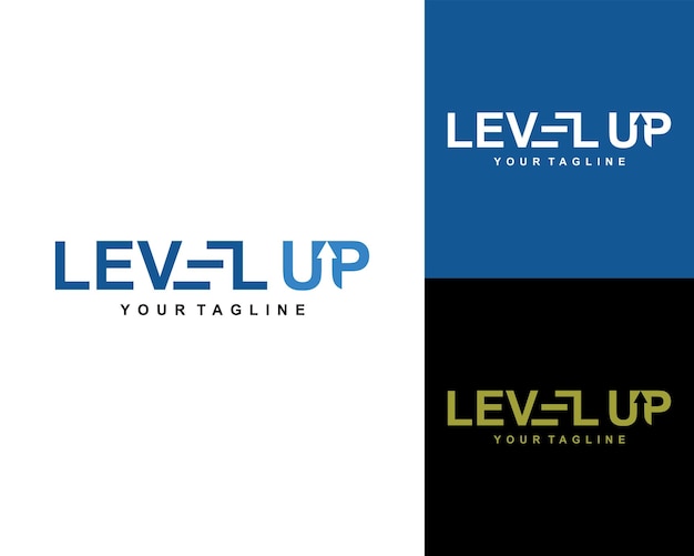 Modern Level Up Typography Logo design inspiration