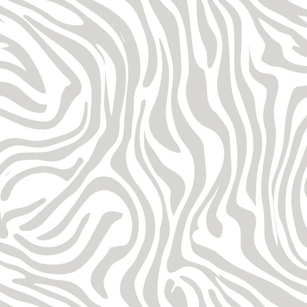 Vector modern light gray and white seamless pattern with an organic fluid texture look of zebra stripes