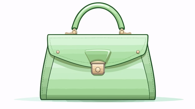 Vector modern light green woman purse cartoon illustration