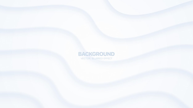 Modern Light Morph Curved Bent Lines 3D Vector Blurred Abstract White Background