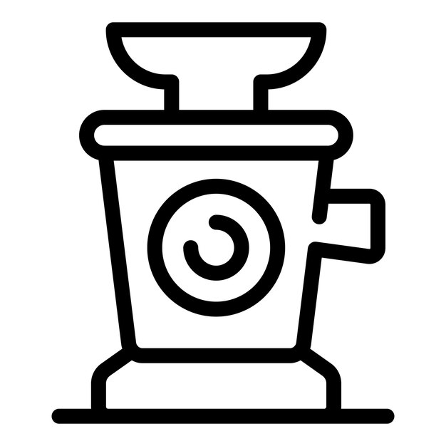 Vector modern line art icon of a coffee grinder