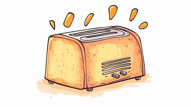 Vector modern line drawing cartoon of a toaster