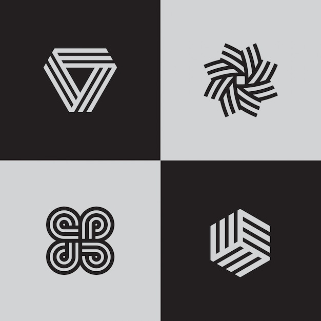 Modern line logos. Creative geometric shapes.