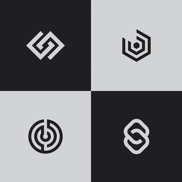 Modern line logos. Creative geometric shapes.