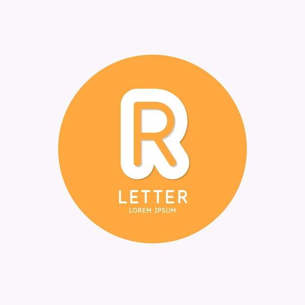 Modern linear logo and sign the letter r