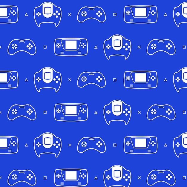 Modern lineart gamepad seamless pattern texture